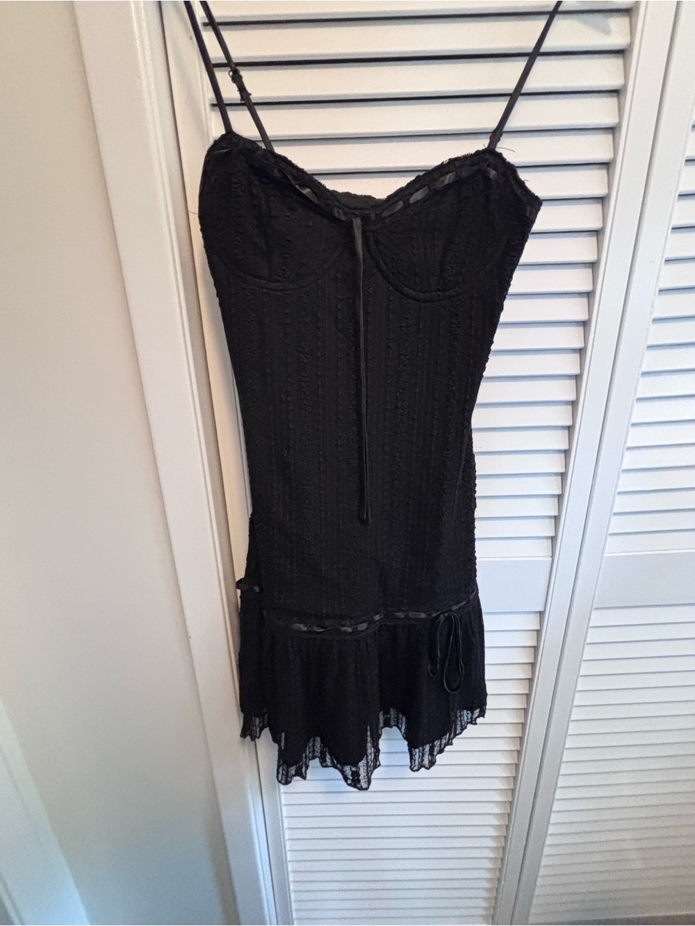 Black Lace Slip Dress - Unbranded